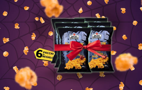 SPEDIZIONE GRATUITA + 6 pacchi Popcorn HALLOWEEN, gusto paprika, in regalo.
