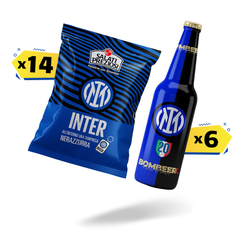 6 Birre Bombeer Inter + 14 Patatine Inter